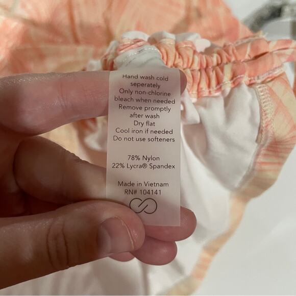 Calia Coral Orange Print Short Sleeve Quarter Zip Rashguard Size 2X - Picture 6 of 8